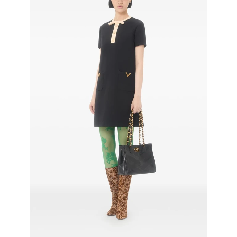 Valentino Dresses Black Silk Virgin Wool - Women