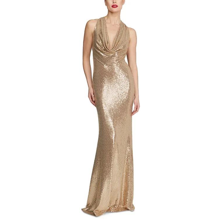 Halston Milana Disco Jersey Gown