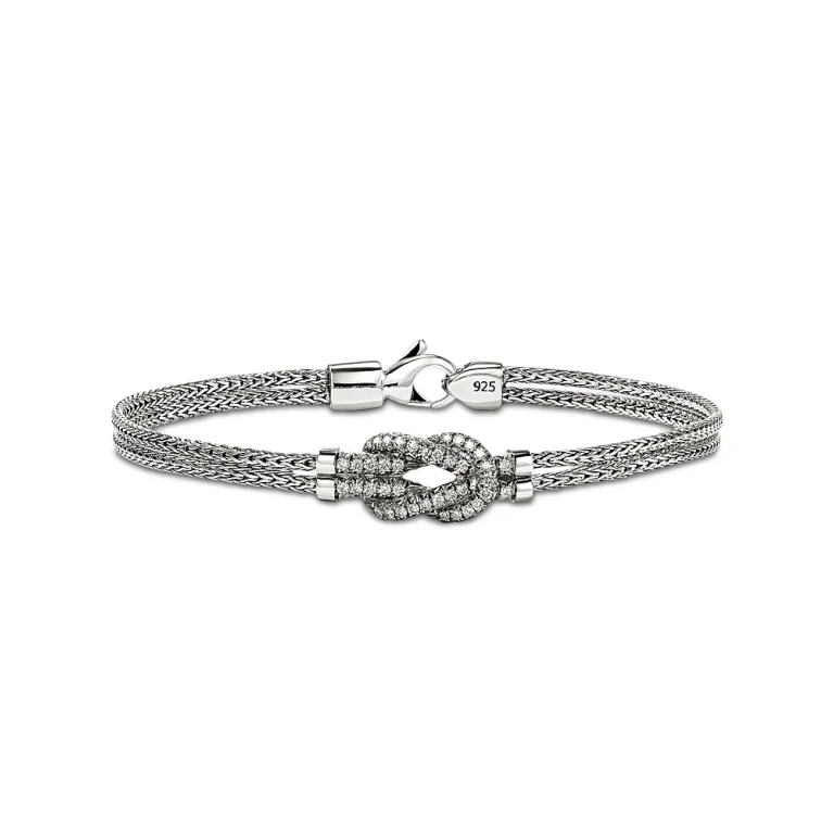 John Hardy 14K Yellow Gold Love Knot Diamond Bracelet