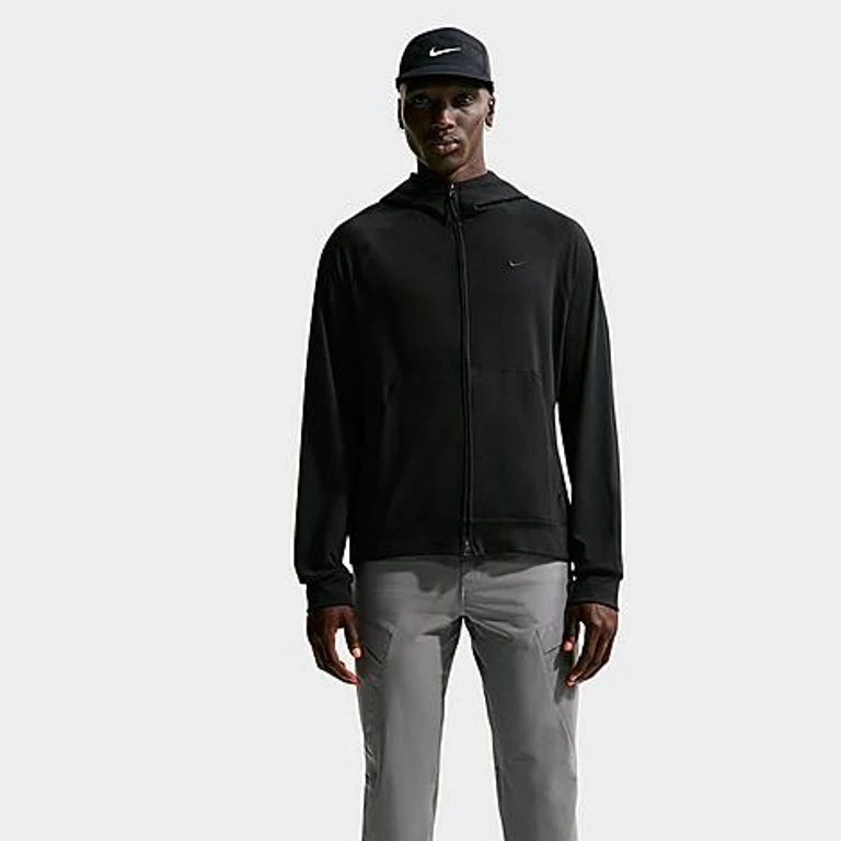 Nike Men's Primary NanoKnit Dri-FIT UV Protection Full-Zip Training Hoodie in Black Size: XS