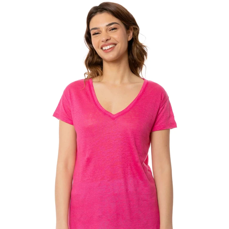 MC2 Saint Barth Fuchsia Eloise Linen T-shirt