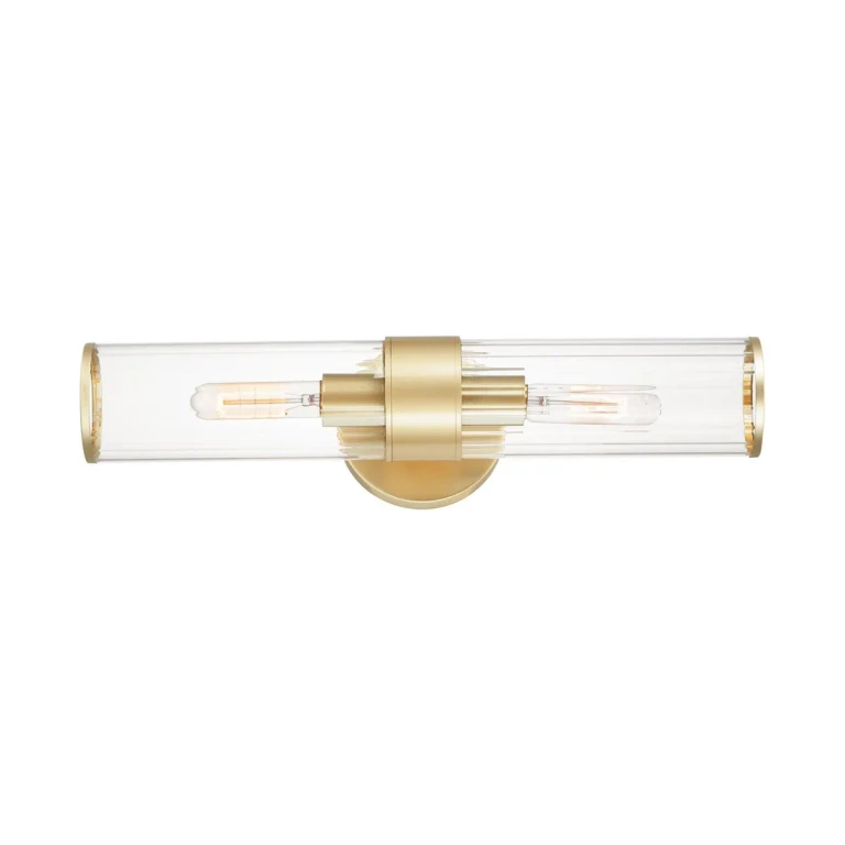 Satin Brass Two Light Wall Sconce from the Crosby Collection