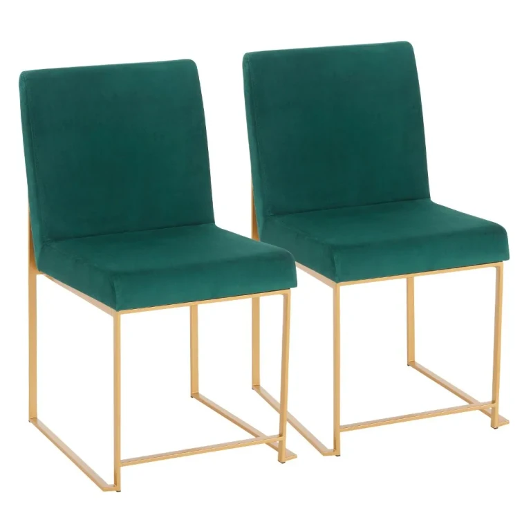 Fuji Green and Gold Dining Chairs, Set of 2