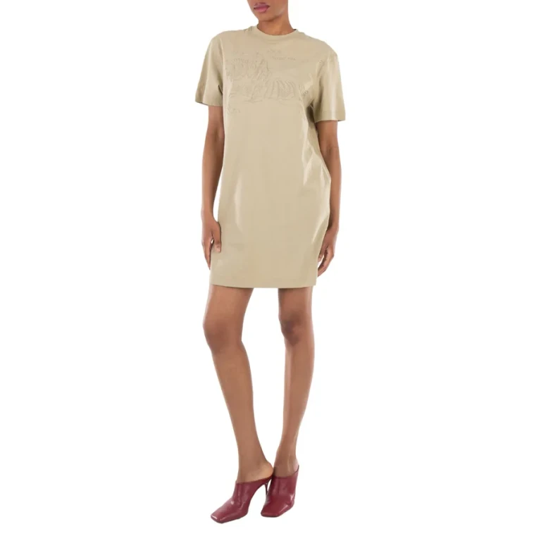 Burberry EKD Embroidered Cotton T-Shirt Dress