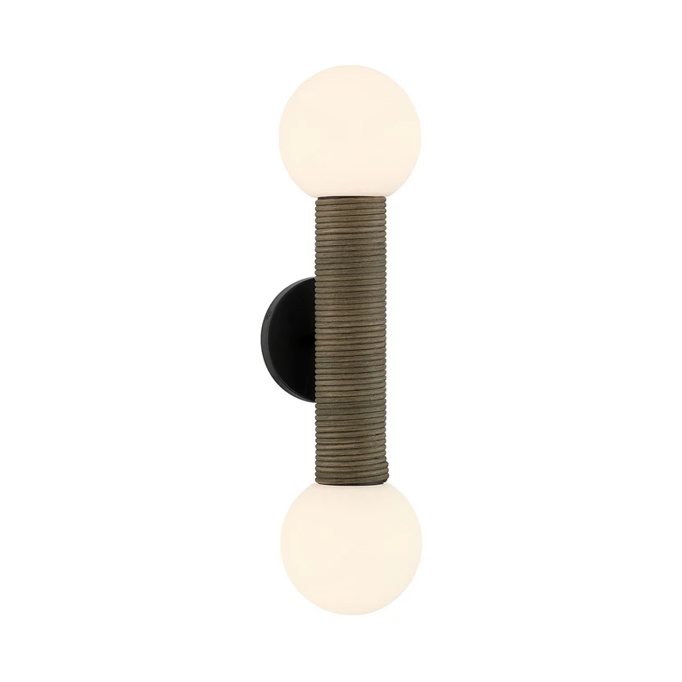 Jarrell 2-Light Wall Sconce in Matte Black