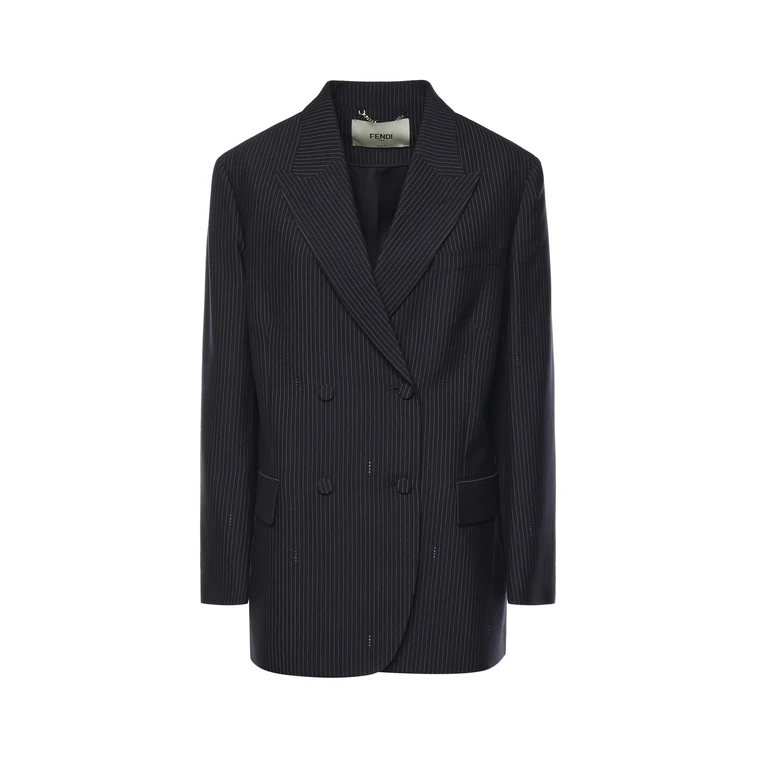 Fendi Jackets Blue Virgin Wool - Women