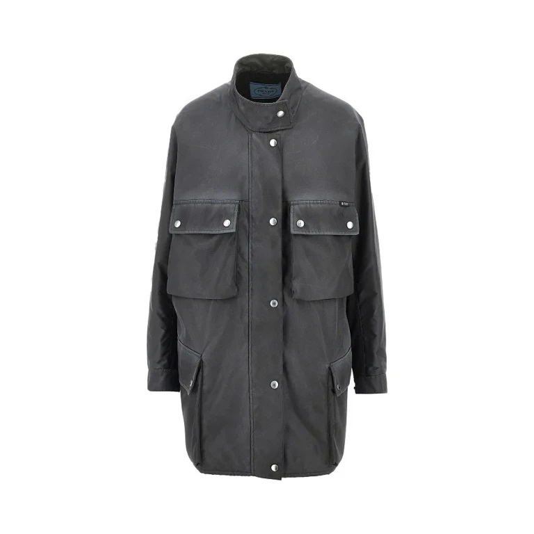 Blouson Prada oversize en Re-Nylon lavé