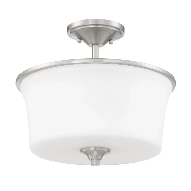 Brushed Polished Nickel Two Light Convertible Semi Flush from the Gwyneth Collection