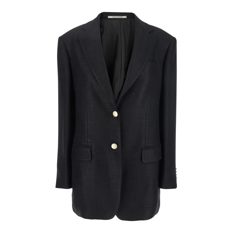 Tagliatore Black Jacket With Pointed Lapels And Front Pockets In Viscose Blend Woman