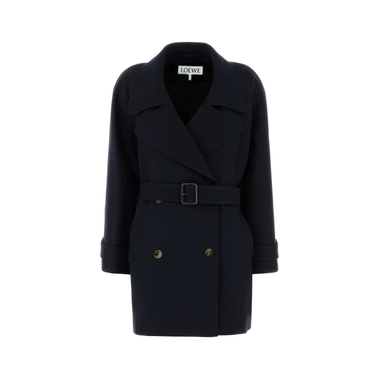 Loewe Navy Blue Wool Blend Coat