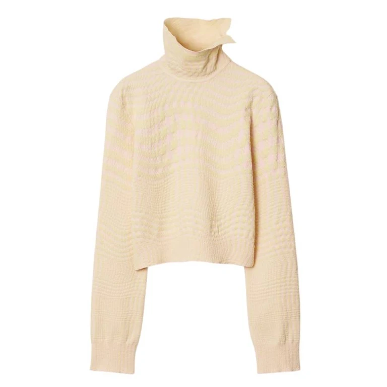 Burberry Warped Houndstooth Turtleneck Sweater