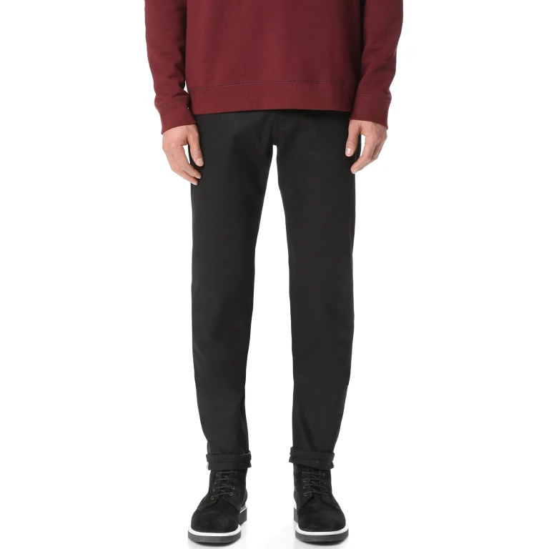 Naked & Famous Denim Easy Guy Solid Black Selvedge Jeans Black 31