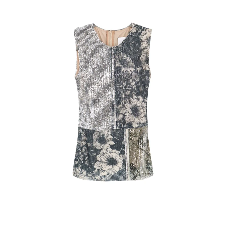 Maison Margiela Patchwork Top With Sequins Embroidery