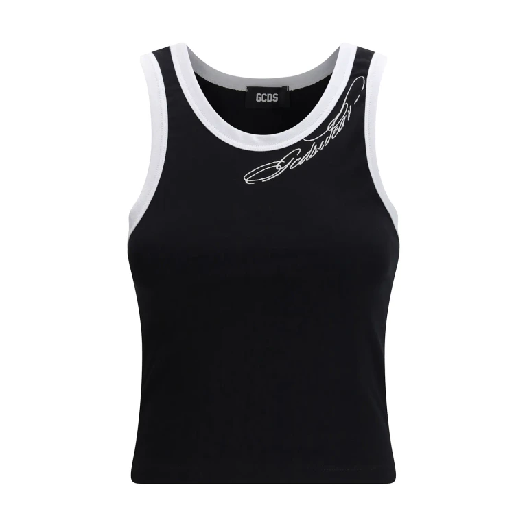 GCDS Cropped Sleeveless Tank Top