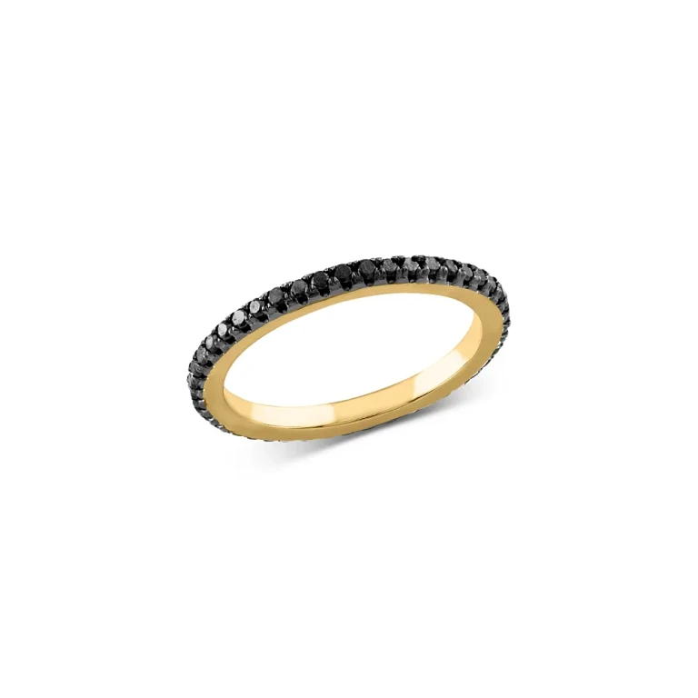 Black Diamond Diamond Eternity Band in 14K Yellow Gold, 0.35 tcw