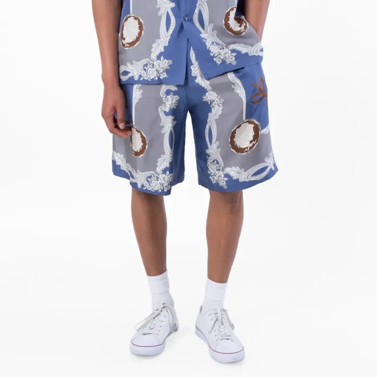 Versace Cameo Print Elasticated Waistband Silk Shorts