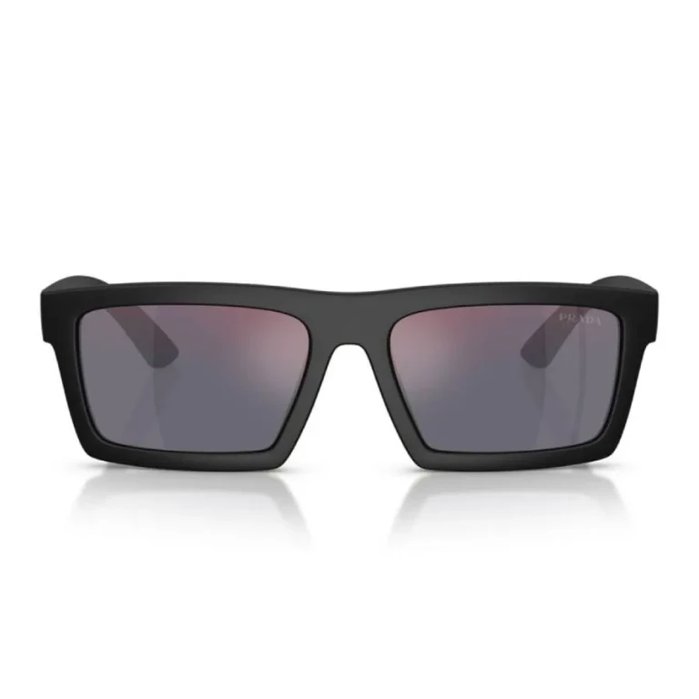 Prada Linea Rossa Tuning Dark Grey Mirror Red Rectangular Mens Sunglasses PS A07S 1BO10A 58