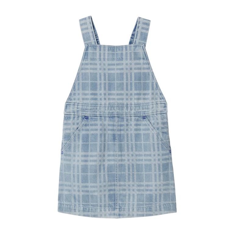 Burberry Kids Martine Checked Denim Dress