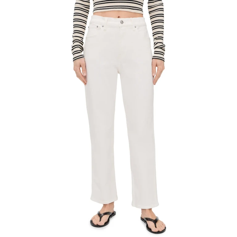 Madewell The Petite Longline Straight Jean in Tile White Tile White 28