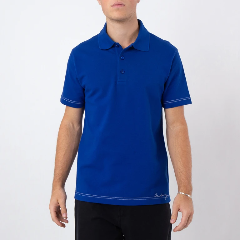 Burberry Logo Embroidered Cotton Polo Shirt