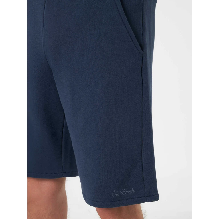 Mc2 Saint Barth Randle Navy Blue Cotton Fleece Bermuda Shorts Pant - Men