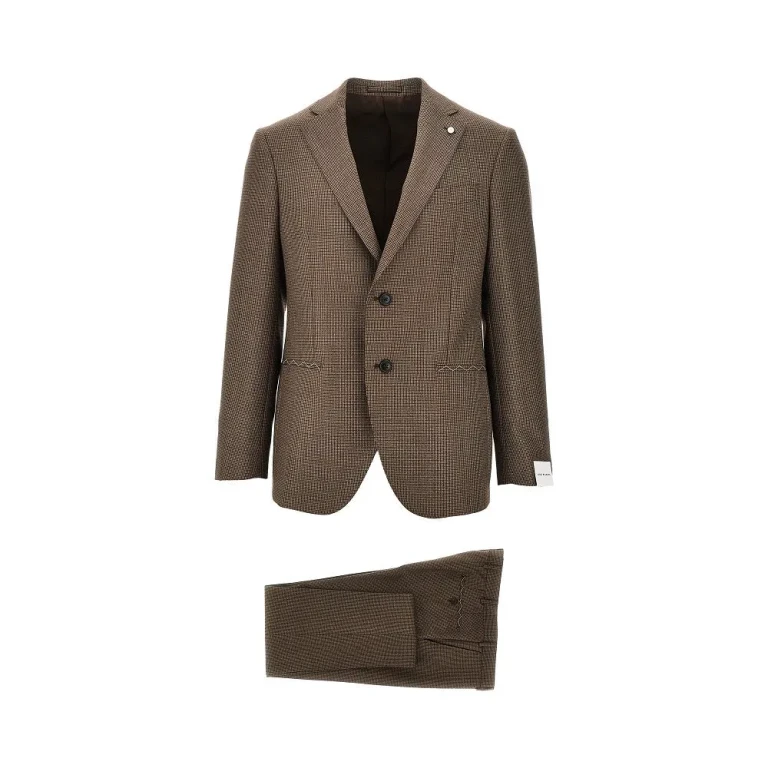 LUIGI BIANCHI Houndstooth single-breasted suit Man 50