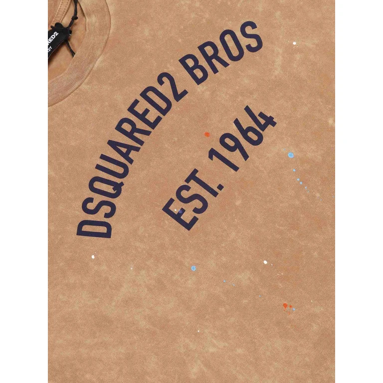 D-Squared2 T-shirts Brown Cotton Short Sleeves T-shirt