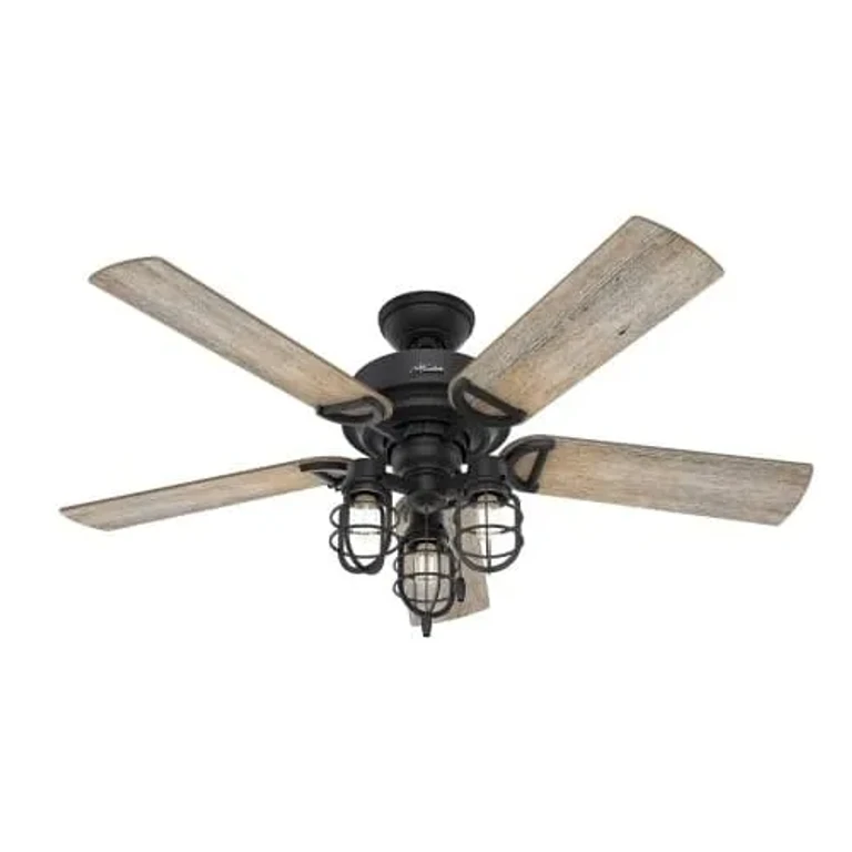 Hunter Starklake 3-Light 52" Indoor/Outdoor Ceiling Fan in Natural Iron