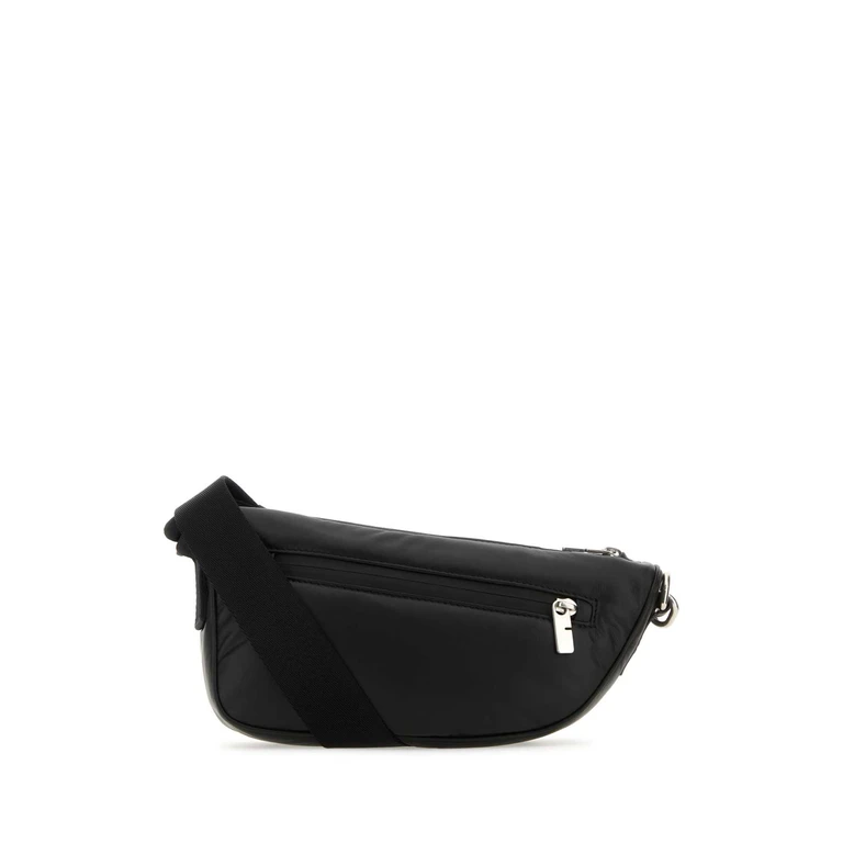 Burberry Black Leather Shield Crossbody Bag Borse A Tracolla - Men