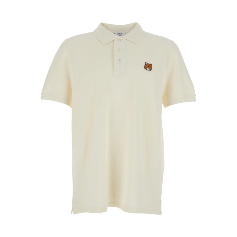 Maison Kitsuné Beige Cotton Logo Patch Polo For Men