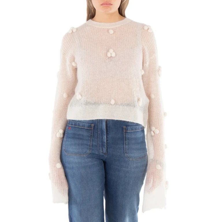 Rotate Ladies Egret Light Knit LS Sweater