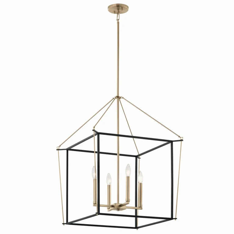 Champagne Bronze Four Light Foyer Pendant from the Eisley Collection