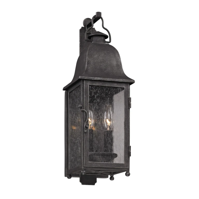 Troy Larchmont 2-Light 19" Outdoor Wall Light in Aged Pewter