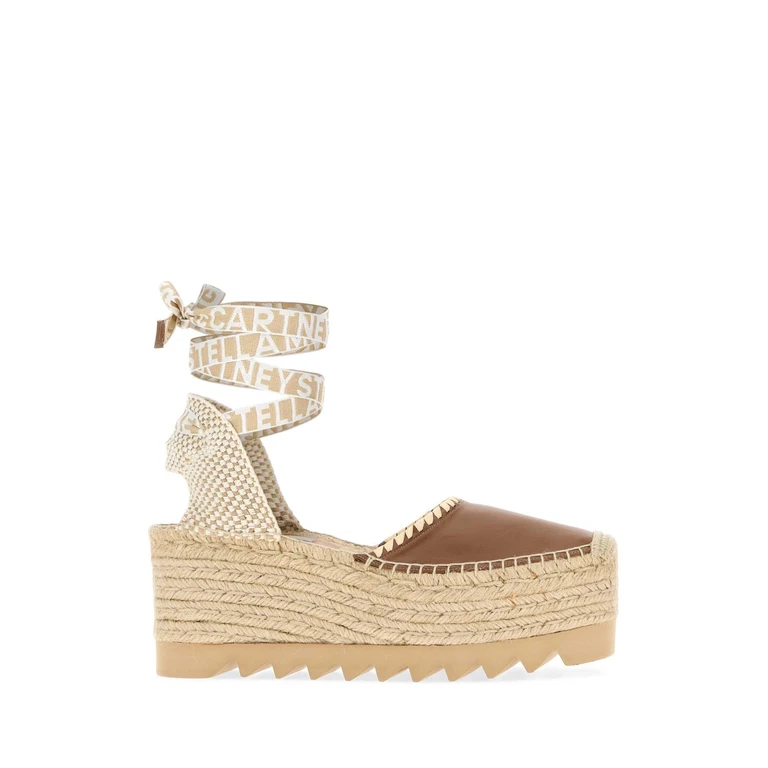Stella McCartney Brown Alter Mat Gaia Wedges Tan Espadrillas - Women
