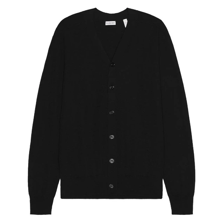 Burberry V-Neck Wool Knit Cardigan