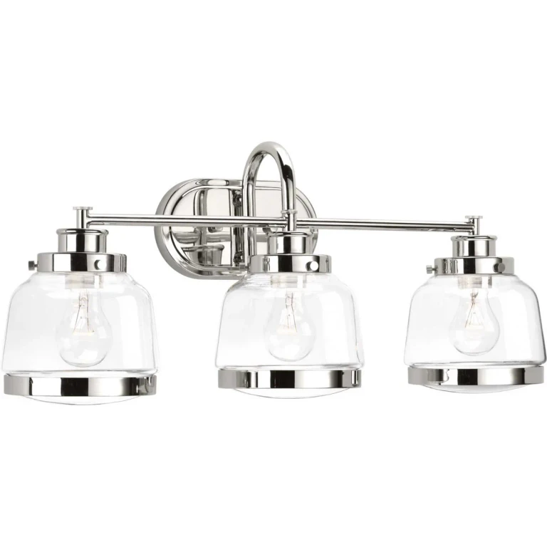 Polished Nickel Three Light Bath from the Judson Collection