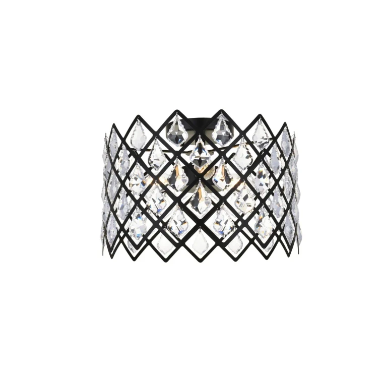 Black Three Light Flush Mount from the Lyla Collection