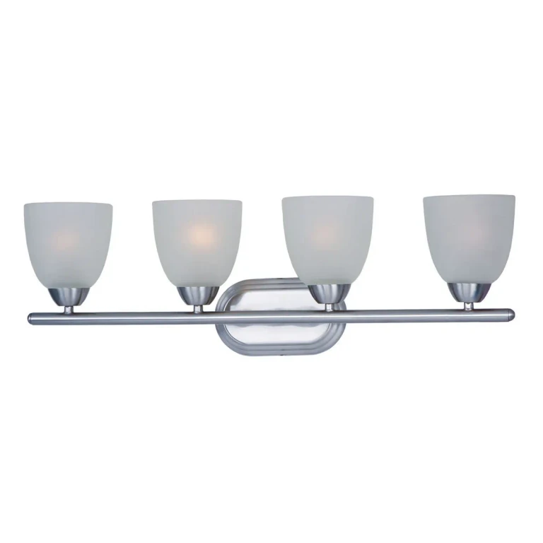Axis 28.5" 4-Light Frosted Bathroom Vanity Light in Polished Chrome
