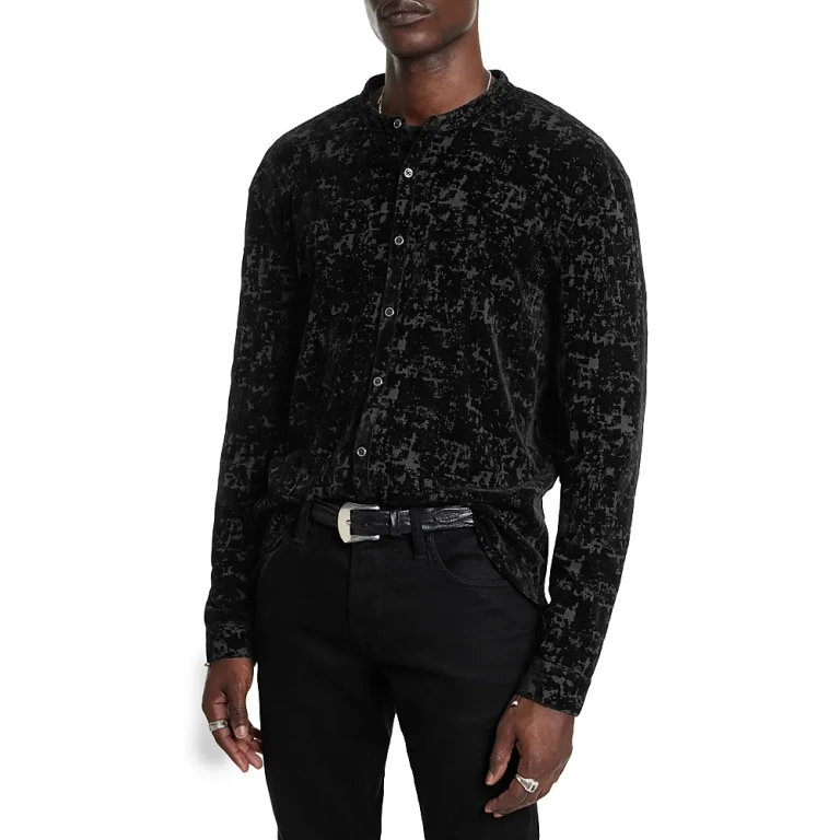 John Varvatos Valencia Regular Fit Velour Burnout Shirt