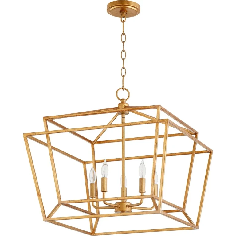 Quorum Monument 5-Light 20" Dinette & Breakfast Chandelier in Gold Leaf