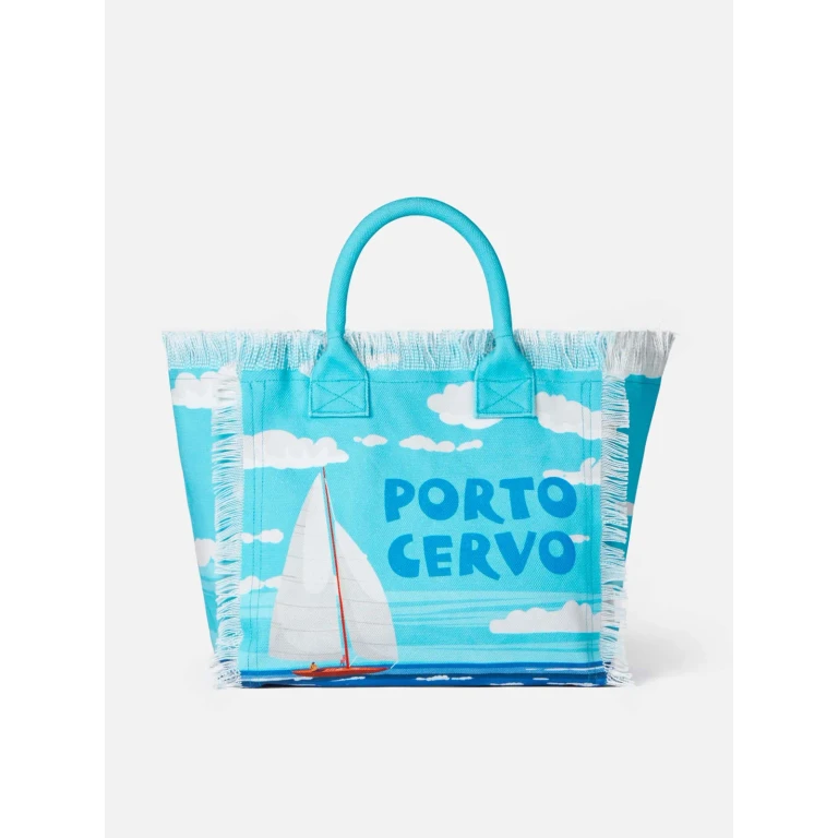 MC2 Saint Barth Vanity Canvas Shoulder Bag With Porto Cervo Print