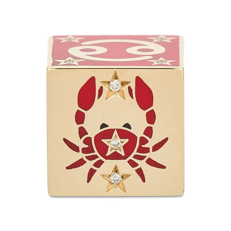 Adina Reyter 9K Cancer Zodiac Diamond & Ceramic Block Big Bead