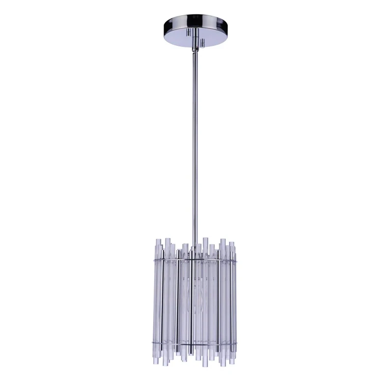 Chrome One Light Pendant from the Reveal Collection