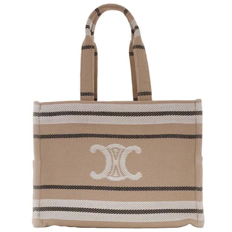Celine Large Cabas Striped Tote Bag