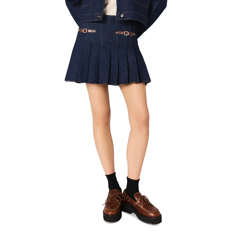 Maje Short Denim Skirt with Lining