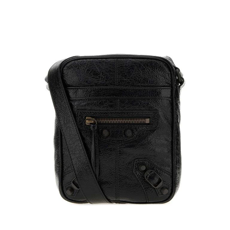 Balenciaga Black Leather Le City Crossbody Bag Borse A Tracolla - Men