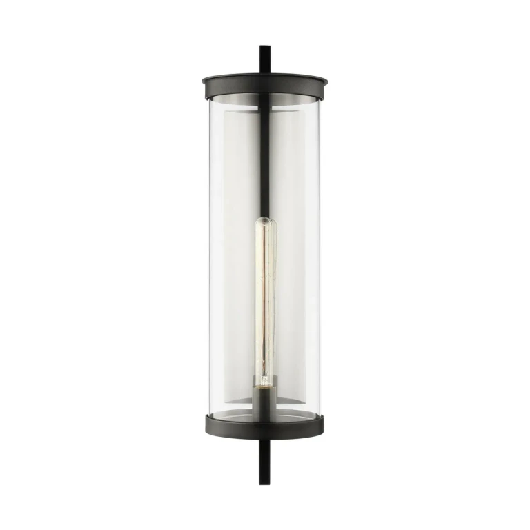 Visual Comfort Studio Eastham Outdoor Wall Light in Textured Black by Chapman & Myers