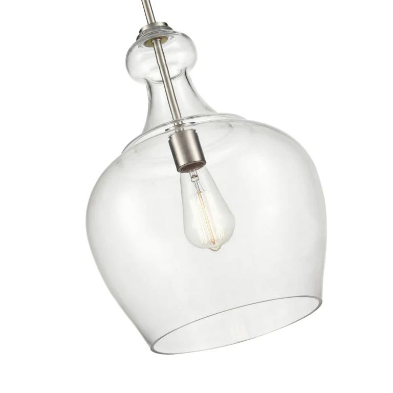 Brushed Nickel One Light Pendant from the Corra Collection