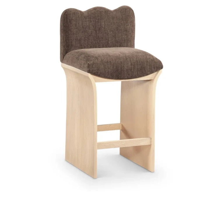 Shaw Brown Upholstered Counter Stool