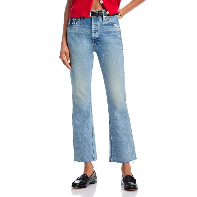 Mother The Tripper Flood Fray Jeans in Left In The Dust